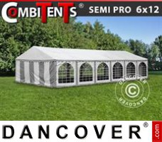 Juhlateltat SEMI PRO Plus CombiTents® 6x12m 4-in-1, Harmaa/Valkoinen