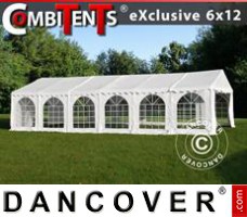 Juhlateltat Exclusive CombiTents® 6x12m 4-in-1, Valkoinen
